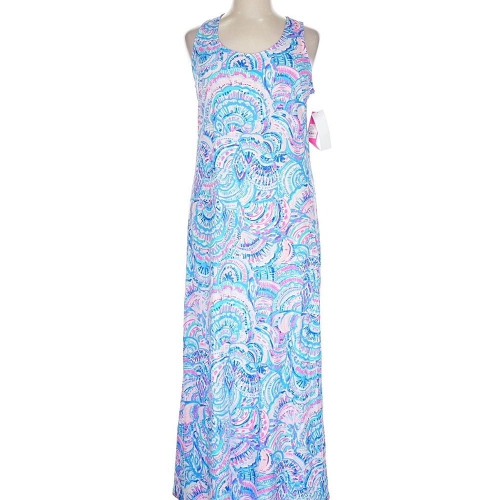 Lilly Pulitzer Pastel Blue and Pink Maxi Dress